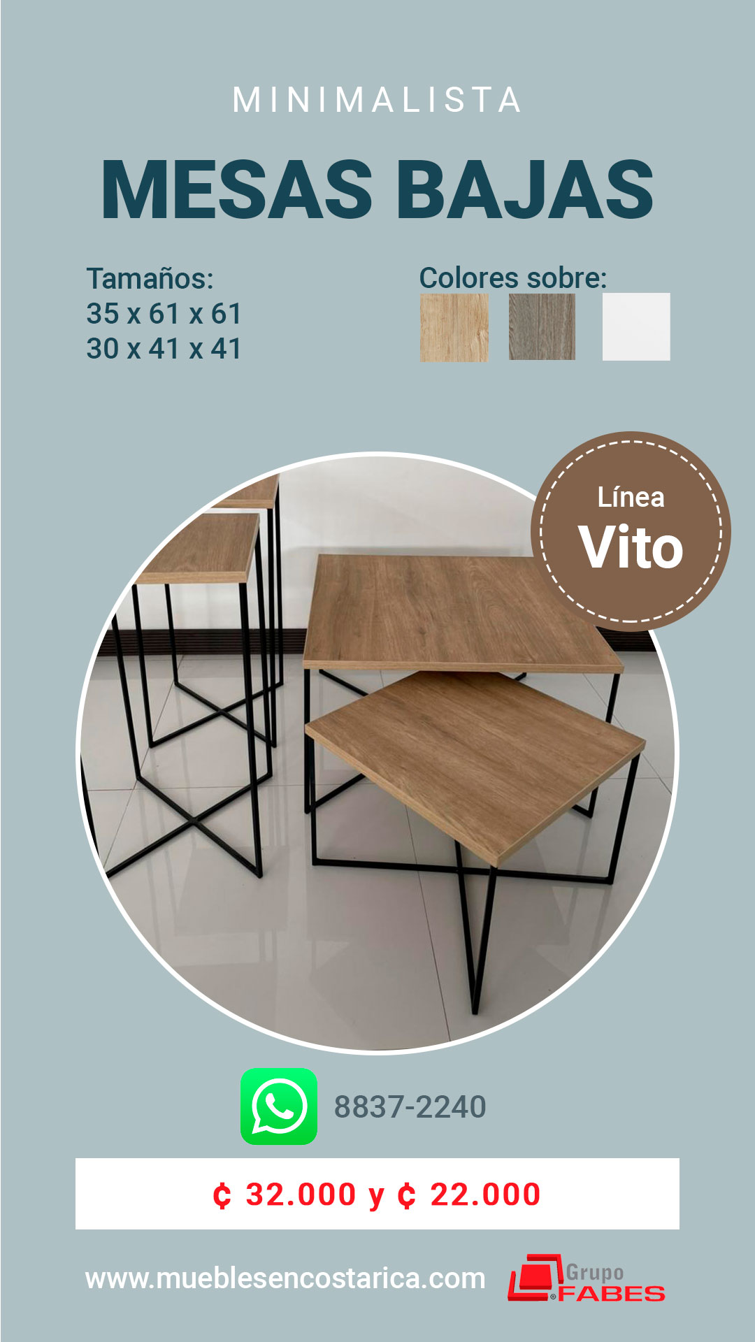 mesas auxiliares en muebles en costa rica Muebles en Costa Rica