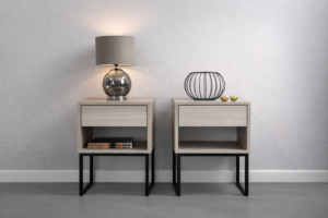 Mesa de Noche Estilo Industrial Madera y Metal (Tokio) (Color 2)